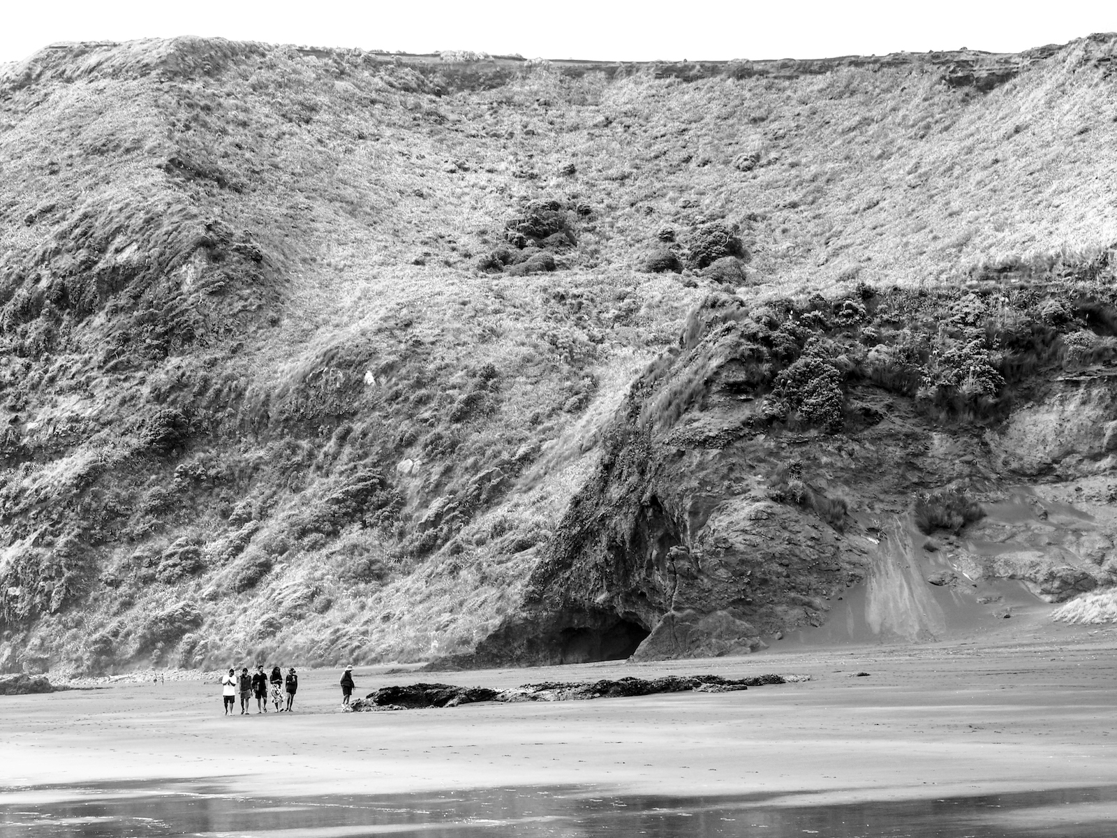 Bethells Beach Caves - Black & White - Landscape Photography Auckland