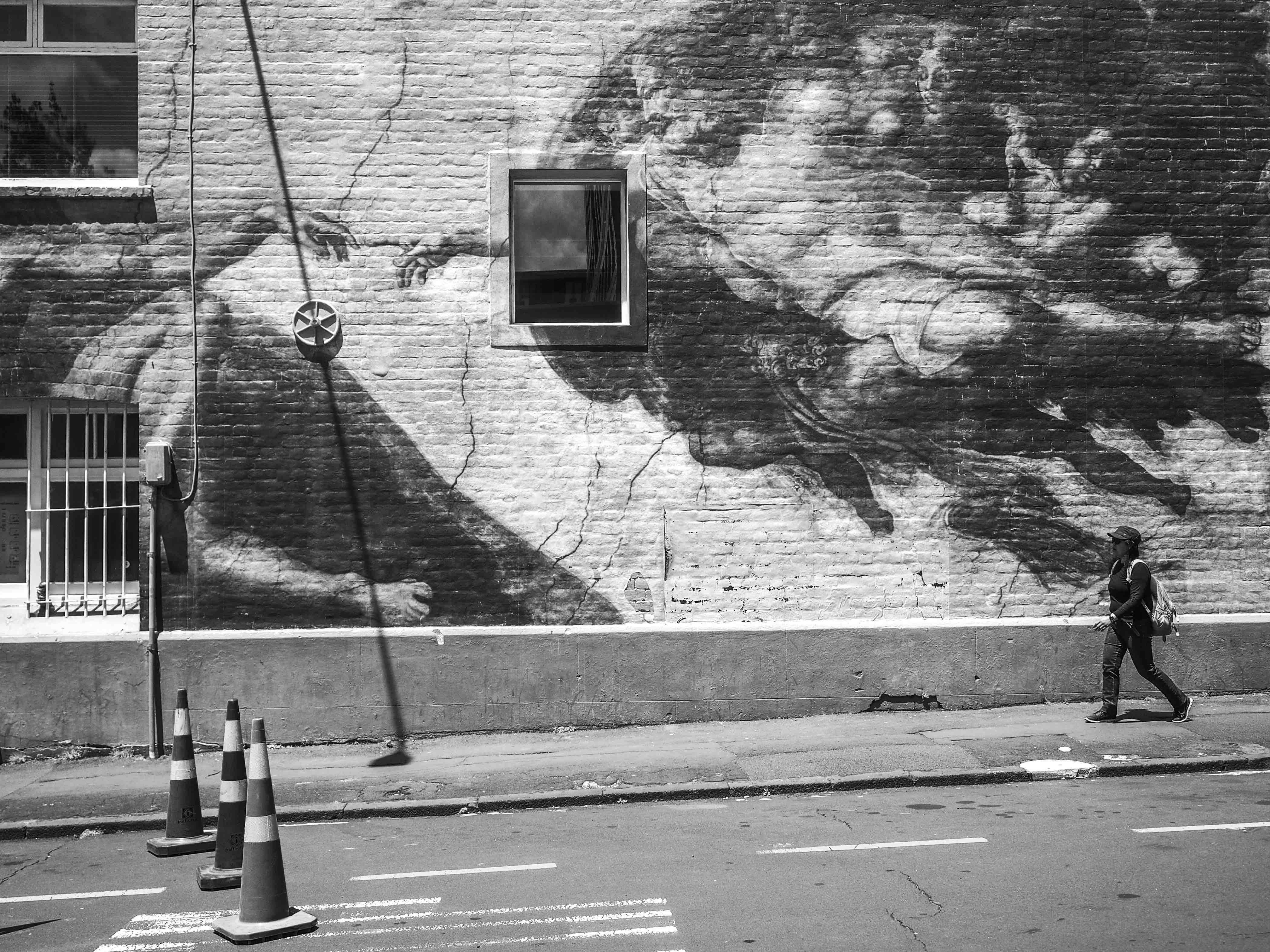 Street Art & Geometry - Black & White - Street Photography Auckland