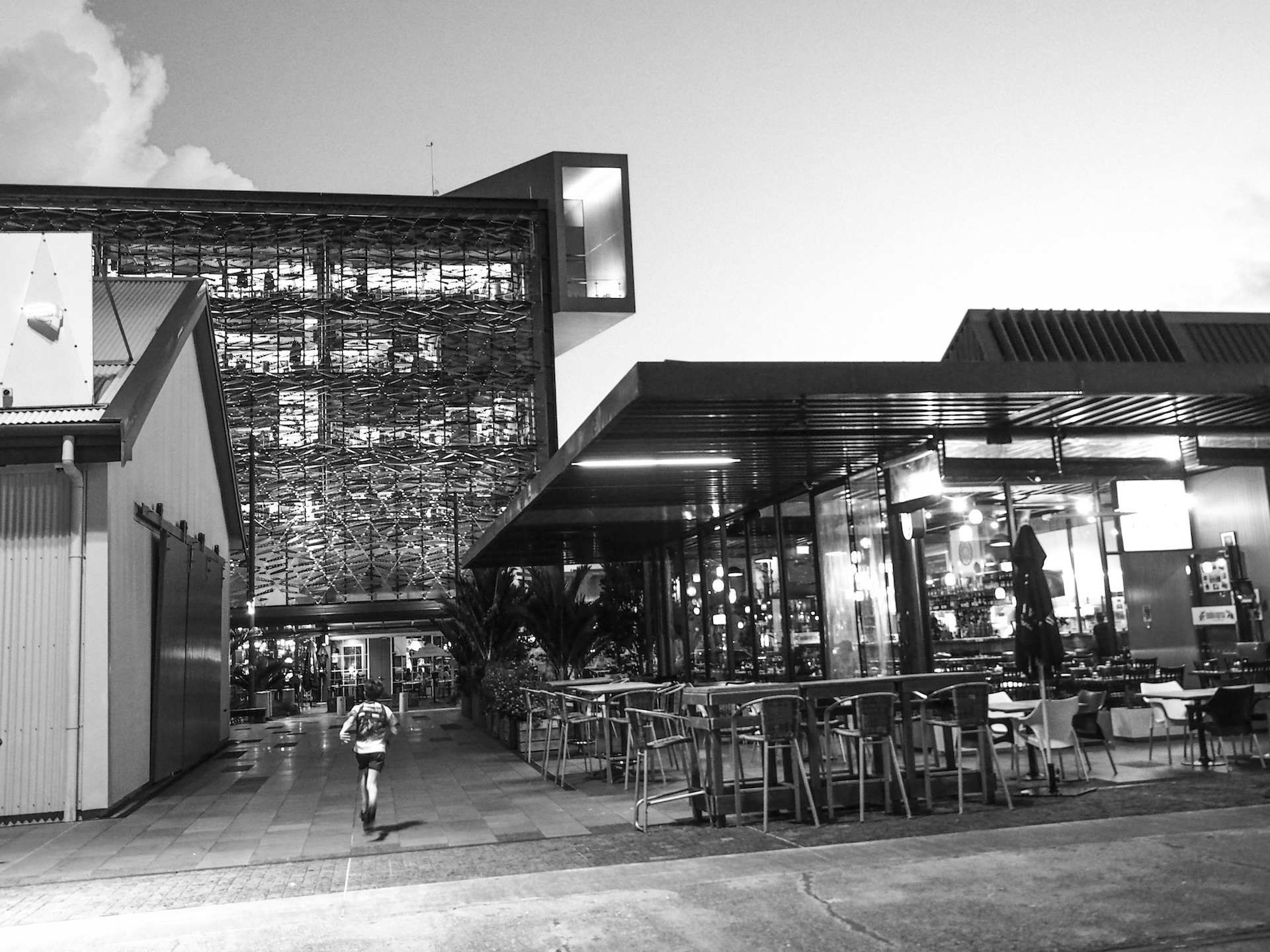 Runner in the Wynyard Quarter at Night