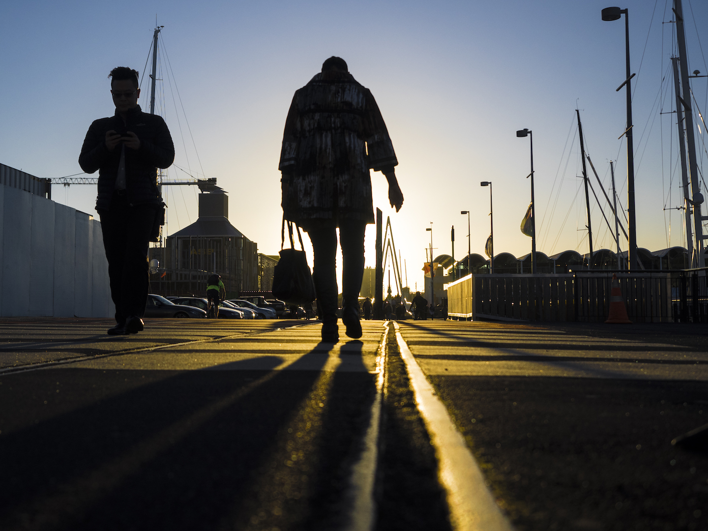 Into the sunset - Viaduct Basin Auckland - Street Photography
