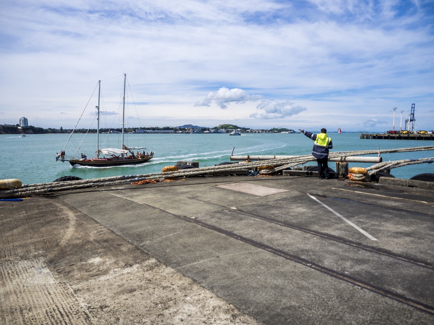 Queens Wharf Sailing Yacht - Street Photography Auckland