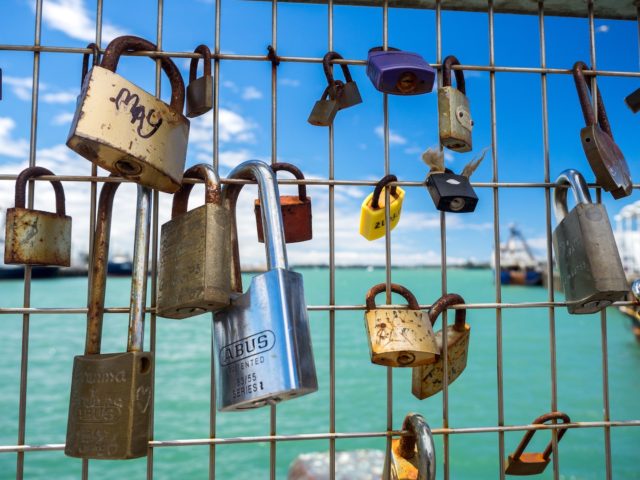 Group of Love Locks in Auckland Central