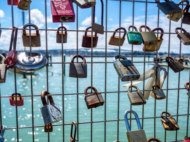 Lots of Love Locks in Aucklands Wynyard Quarter