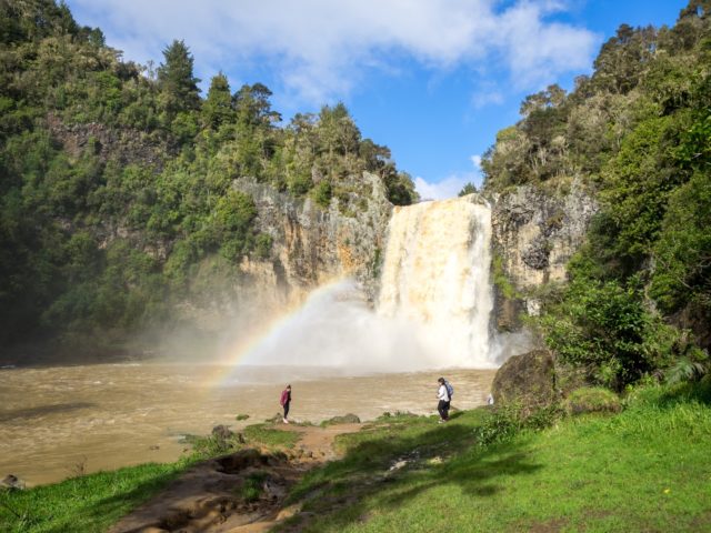 Rainbow over Hunua Falls outside of Papakura