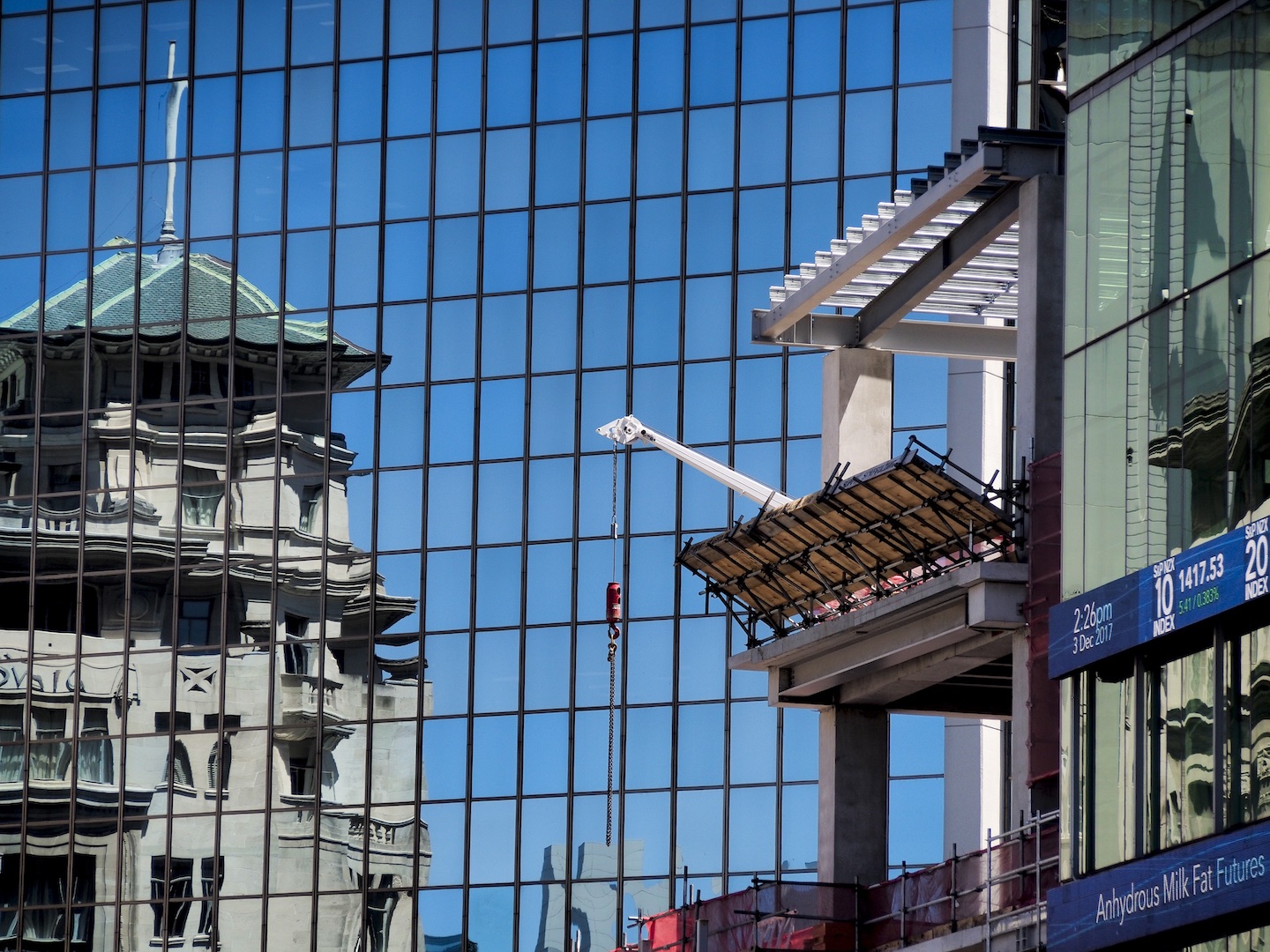 Central Business District Glass Buildings Mirroring - Auckland Street Photography
