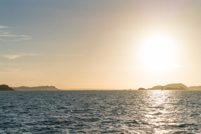Sunset on the Sealink Ferry to Auckland from Aotea - Great Barrier Island