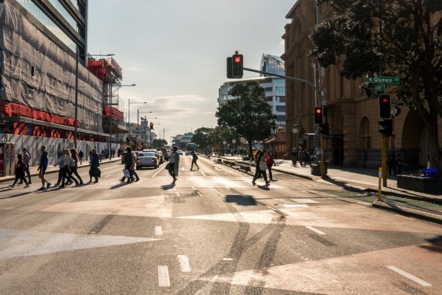 Britomart Quay Street People Crossing - Street Photography Auckland