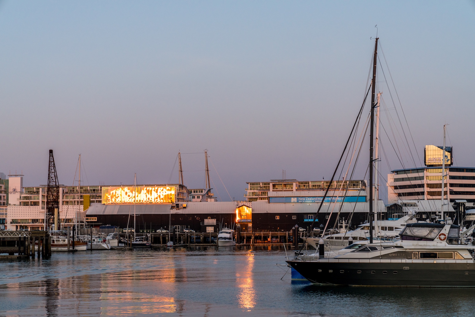New Zealand Maritime Museum Golden Reflection - Street Photography Auckland