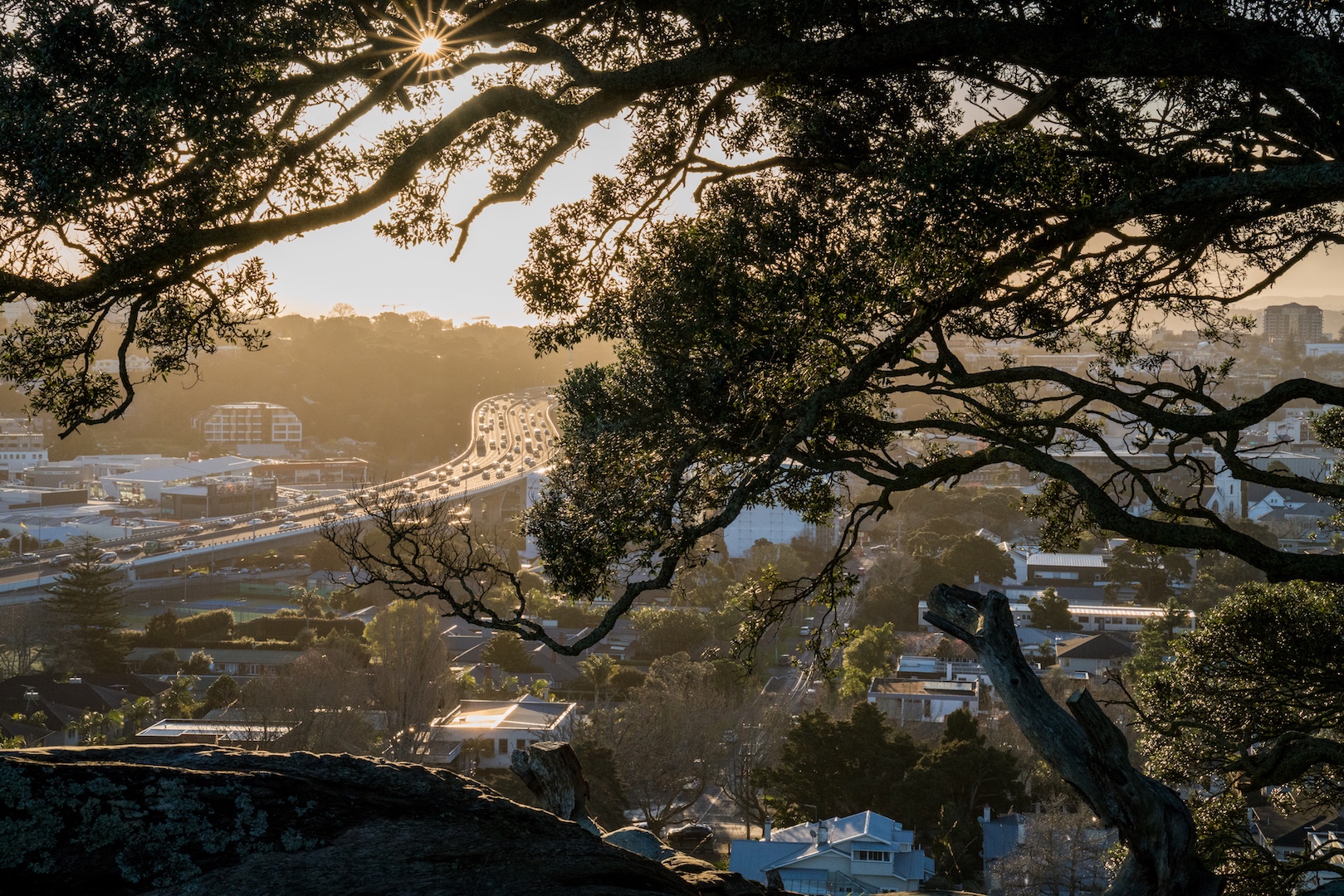 Newmarket Motorway Sunset - Street Photography Auckland