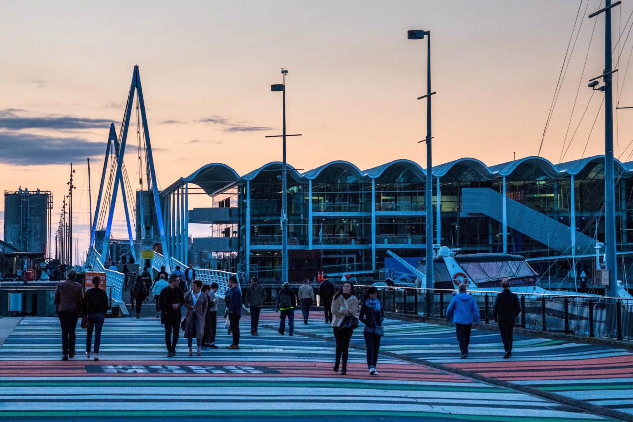 Viaduct Harbour Bridge Pedestrians Walk - Street Photography Auckland