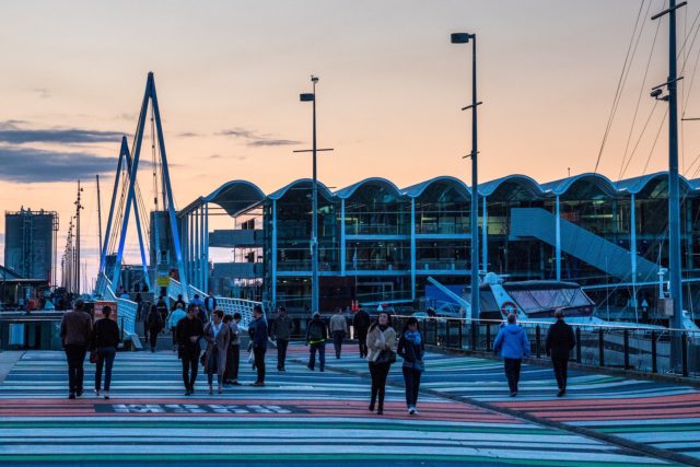 Viaduct Harbour Bridge Pedestrians Walk - Street Photography Auckland