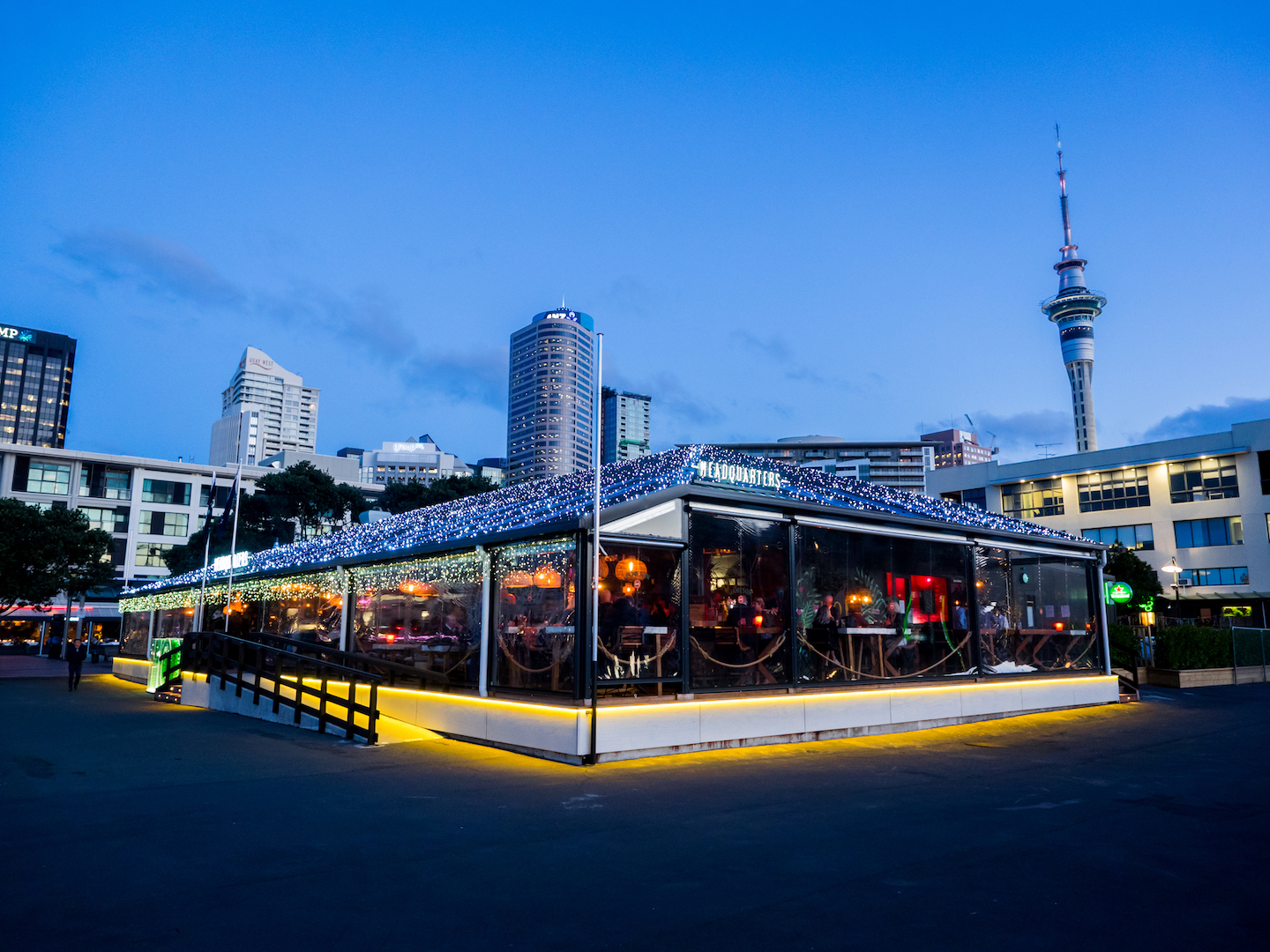 Viaduct Harbour Headquarters Nightfall - Street Photography Auckland