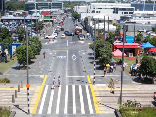 Wynyard Quarter Cars and Pedestrians