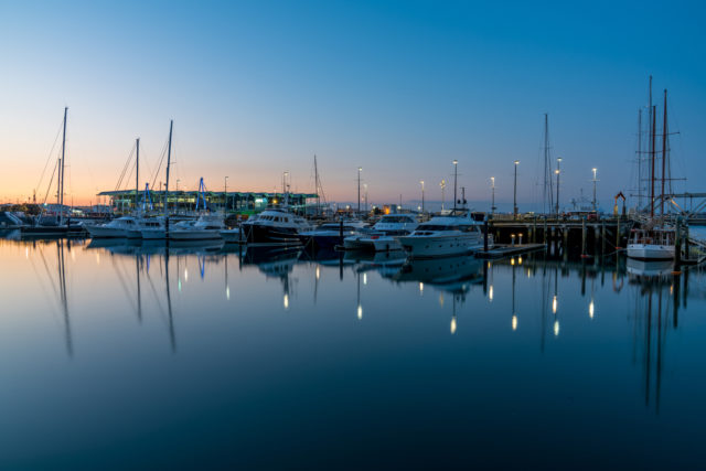 Auckland Viaduct Harbour Yachts Sunset - Aucklife Framed Photo Print