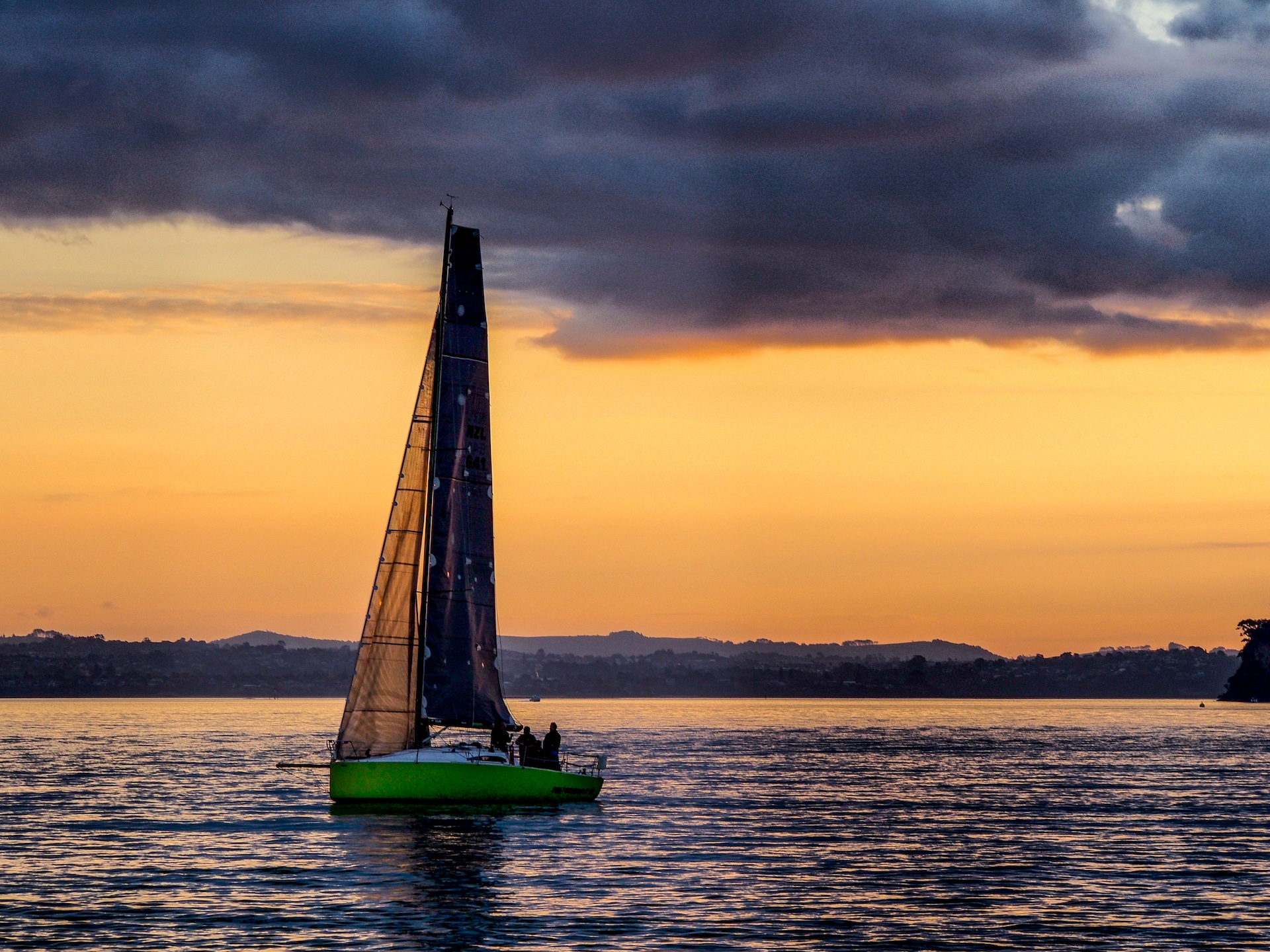 Sailboat during Sunset in Auckland Harbour