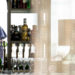liquor bottles behind curtain in bar in Wynyard Quarter